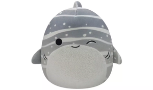 12" Squishmallows Grey Whale Shark W/ Sparkle Bell
